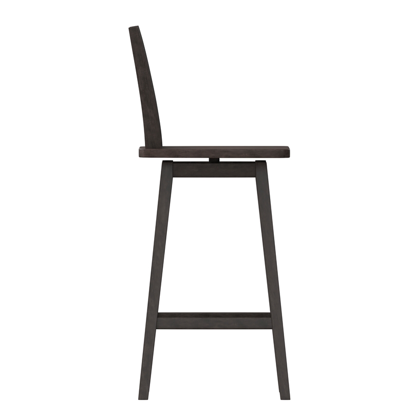 Commercial 360 Swivel Wood Bar Height Stool in Gray Wash Walnut