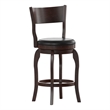 Commercial Espresso & Black LeatherSoft Wooden Swivel Counter Stools