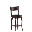 Commercial Espresso & Black LeatherSoft Wooden Swivel Counter Stools