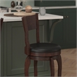 Commercial Espresso & Black LeatherSoft Wooden Swivel Counter Stools