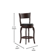 Commercial Espresso & Black LeatherSoft Wooden Swivel Counter Stools
