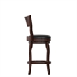 Commercial Espresso & Black LeatherSoft Wooden Swivel Counter Stools