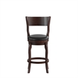 Commercial Espresso & Black LeatherSoft Wooden Swivel Counter Stools