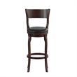 Commercial Espresso & Black LeatherSoft Wooden Swivel Bar Stools