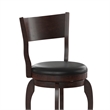 Commercial Espresso & Black LeatherSoft Wooden Swivel Bar Stools