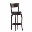 Commercial Espresso & Black LeatherSoft Wooden Swivel Bar Stools