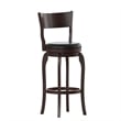 Commercial Espresso & Black LeatherSoft Wooden Swivel Bar Stools