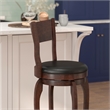 Commercial Espresso & Black LeatherSoft Wooden Swivel Bar Stools