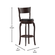 Commercial Espresso & Black LeatherSoft Wooden Swivel Bar Stools