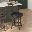 Commercial Wooden Swivel Counter Stools - Gray Wash Walnut/Black LeatherSoft