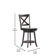 Commercial Wooden Swivel Counter Stools - Gray Wash Walnut/Black LeatherSoft
