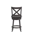 Commercial Wooden Swivel Counter Stools - Gray Wash Walnut/Black LeatherSoft