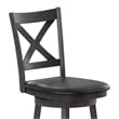 Commercial Wooden Swivel Counter Stools - Gray Wash Walnut/Black LeatherSoft