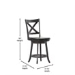 Commercial Wooden Swivel Counter Stools - Gray Wash Walnut/Black LeatherSoft