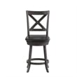 Commercial Wooden Swivel Counter Stools - Gray Wash Walnut/Black LeatherSoft