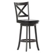 Commercial Wooden Swivel Bar Stools - Gray Wash Walnut/Black LeatherSoft