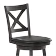Commercial Wooden Swivel Bar Stools - Gray Wash Walnut/Black LeatherSoft