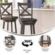 Commercial Wooden Swivel Bar Stools - Gray Wash Walnut/Black LeatherSoft