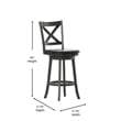 Commercial Wooden Swivel Bar Stools - Gray Wash Walnut/Black LeatherSoft