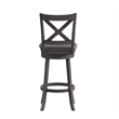 Commercial Wooden Swivel Bar Stools - Gray Wash Walnut/Black LeatherSoft