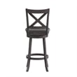 Commercial Wooden Swivel Bar Stools - Gray Wash Walnut/Black LeatherSoft