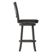 Commercial Wooden Swivel Bar Stools - Gray Wash Walnut/Black LeatherSoft