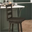 Commercial Wooden Swivel Counter Height Stool in Gray Wash Walnut