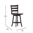 Commercial Wooden Swivel Counter Height Stool in Gray Wash Walnut