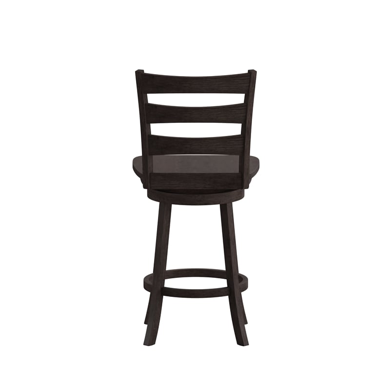 Commercial Wooden Swivel Counter Height Stool in Gray Wash Walnut