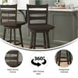 Commercial Wooden Swivel Counter Height Stool in Gray Wash Walnut