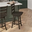 Commercial Wooden Swivel Counter Height Stool in Gray Wash Walnut