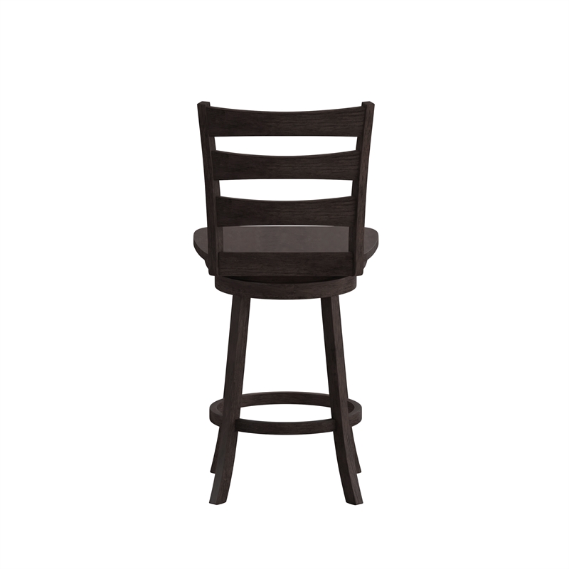 Commercial Wooden Swivel Counter Height Stool in Gray Wash Walnut