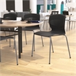 Commercial Grade 770 LB. Capacity Plastic Stack Chair with Lumbar Support-Black