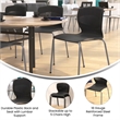 Commercial Grade 770 LB. Capacity Plastic Stack Chair with Lumbar Support-Black