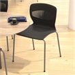 Commercial Grade 770 LB. Capacity Plastic Stack Chair with Lumbar Support-Black