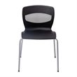 Commercial Grade 770 LB. Capacity Plastic Stack Chair with Lumbar Support-Black