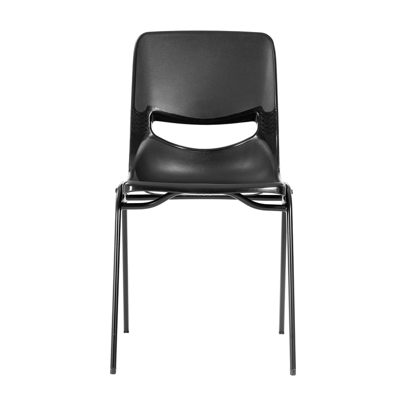 Ergonomic Heavy-Duty Flex Comfort Classroom Stack Chair in Black