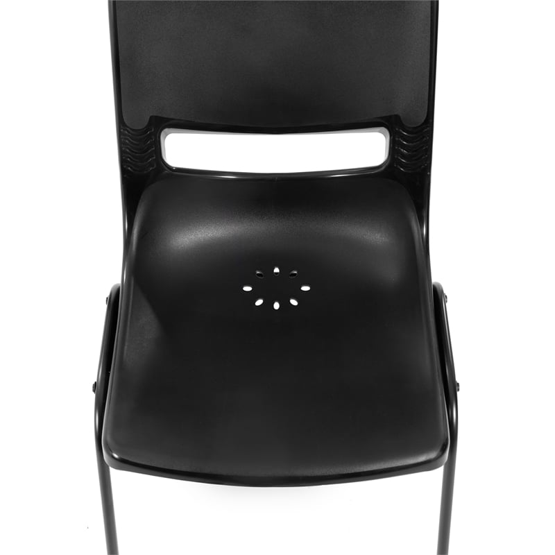 Ergonomic Heavy-Duty Flex Comfort Classroom Stack Chair in Black