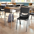 Walnut/Slvr Student Desk with Open Front Metal Book Box & Blk Flex Comfort Chair