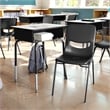 Gry/Black Student Desk with Open Front Metal Book Box & Black Flex Comfort Chair