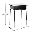 Gry/Black Student Desk with Open Front Metal Book Box & Black Flex Comfort Chair