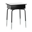 Gry/Black Student Desk with Open Front Metal Book Box & Black Flex Comfort Chair
