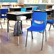 Gray/Black Student Desk with Open Front Metal Book Box & Navy Flex Comfort Chair