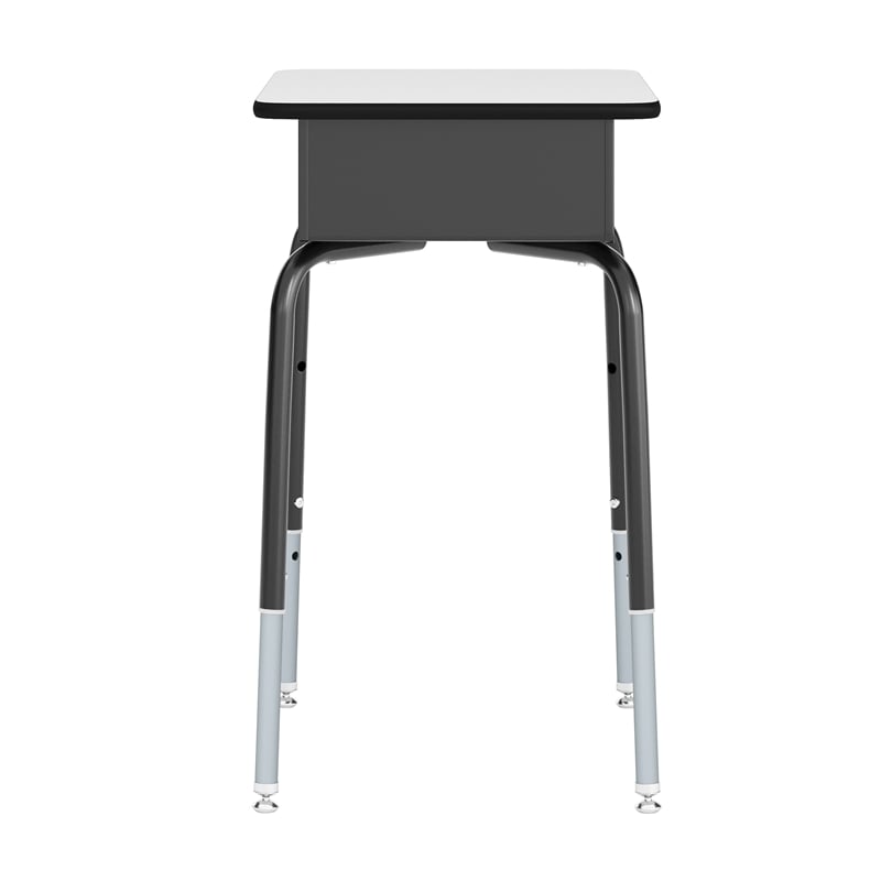 Gray/Black Student Desk with Open Front Metal Book Box & Navy Flex Comfort Chair