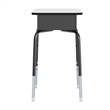 Gray/Black Student Desk with Open Front Metal Book Box & Navy Flex Comfort Chair