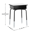 Gray/Black Student Desk with Open Front Metal Book Box & Navy Flex Comfort Chair