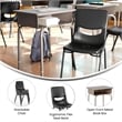 Gr Grnte/Svr Student Desk with Open Front Metal Book Box & Bk Flex Comfort Chair