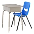 Gy Grnte/Sv Student Desk with Open Front Metal Book Box & Nvy Flex Comfort Chair