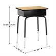Natural/Blk Student Desk with Open Front Metal Book Box & Blk Flex Comfort Chair