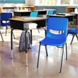 Natural/Blk Student Desk with Open Front Metal Book Box & Nvy Flex Comfort Chair
